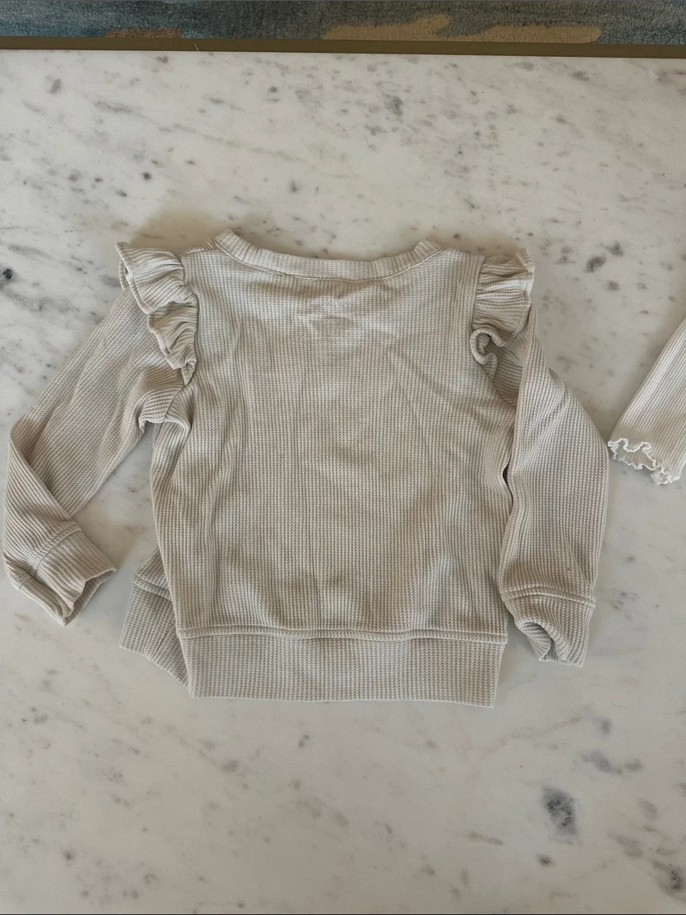 Girls Corduroy Pinafore Dress with Cream Top and thankful top bundle